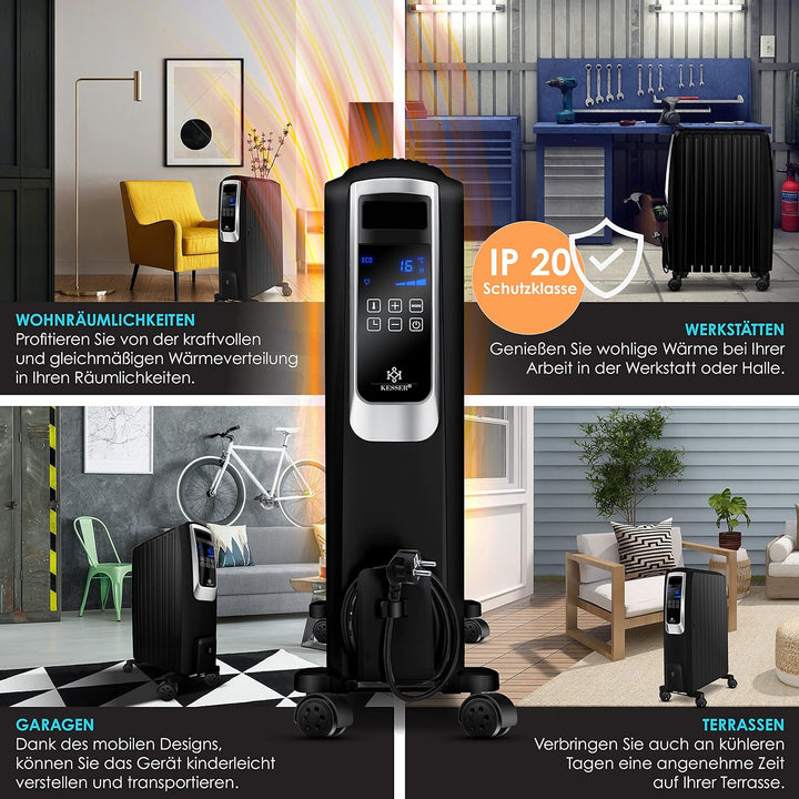 KESSER® 2000W Ölradiator mit WiFi App & Fernbedienung digitalem Display- elektrischer energiesparend