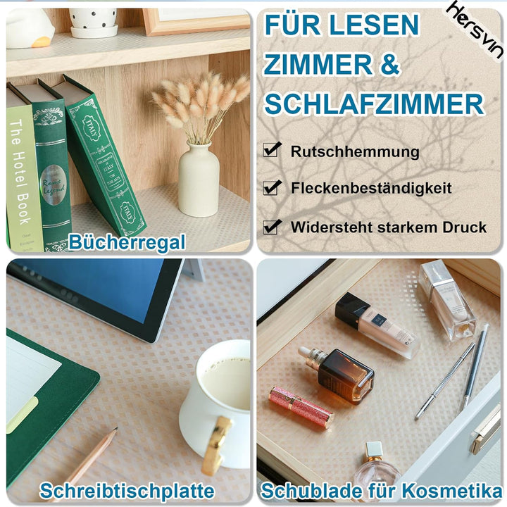 Hersvin Schubladenmatte 60cmx500cm Schrankpapier Schubladeneinlage Eva Wasserfest Nicht Klebende Unt