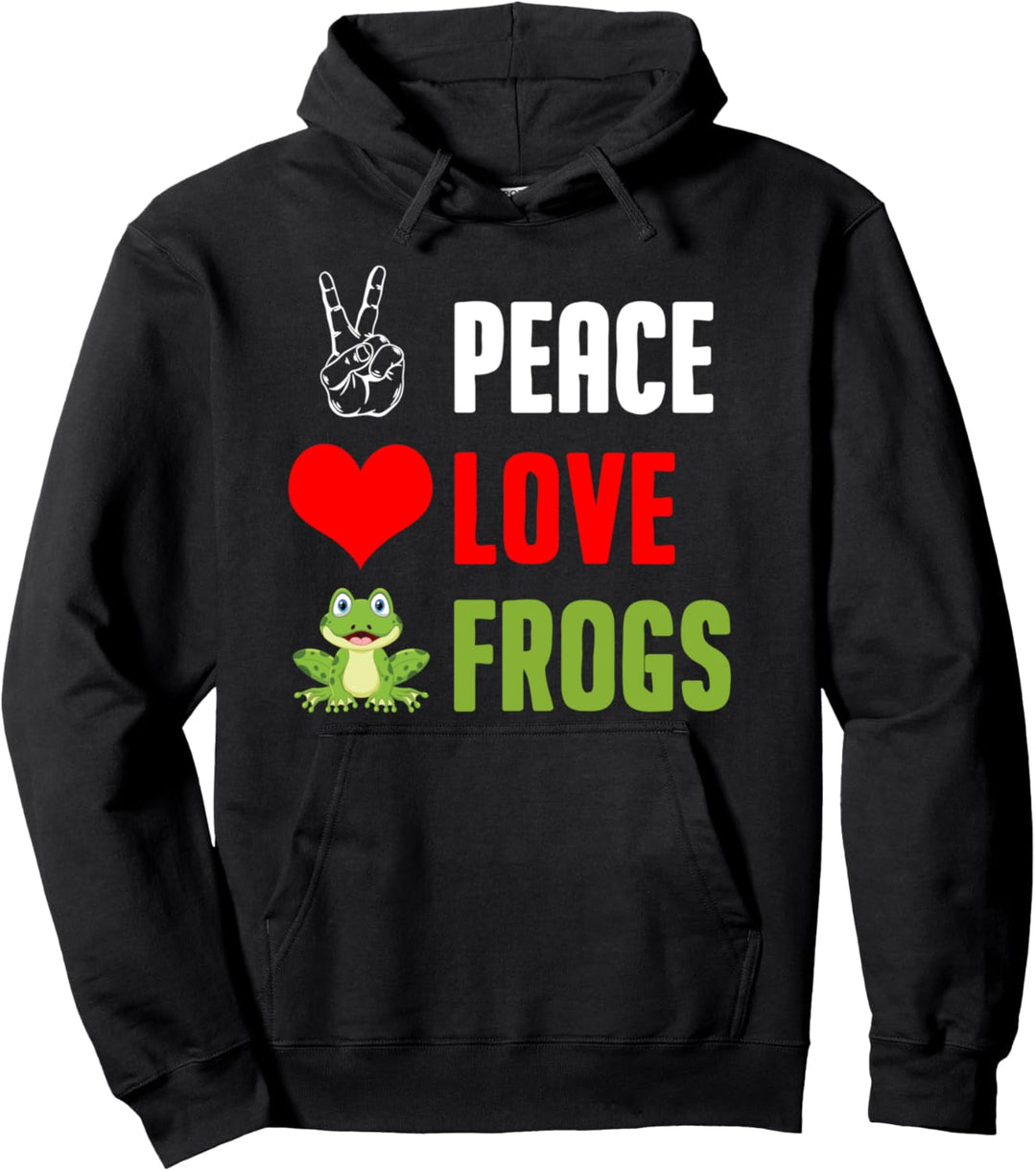 Peace Love Frogs Kröte Geschenk Frosch Pullover Hoodie