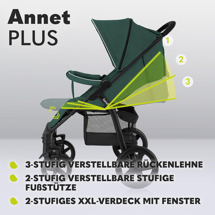 LIONELO Annet Buggy bis 22 kg mit Liegefunktion, Kinderwagen klein zusammenklappbar mit Zubehör, Eva