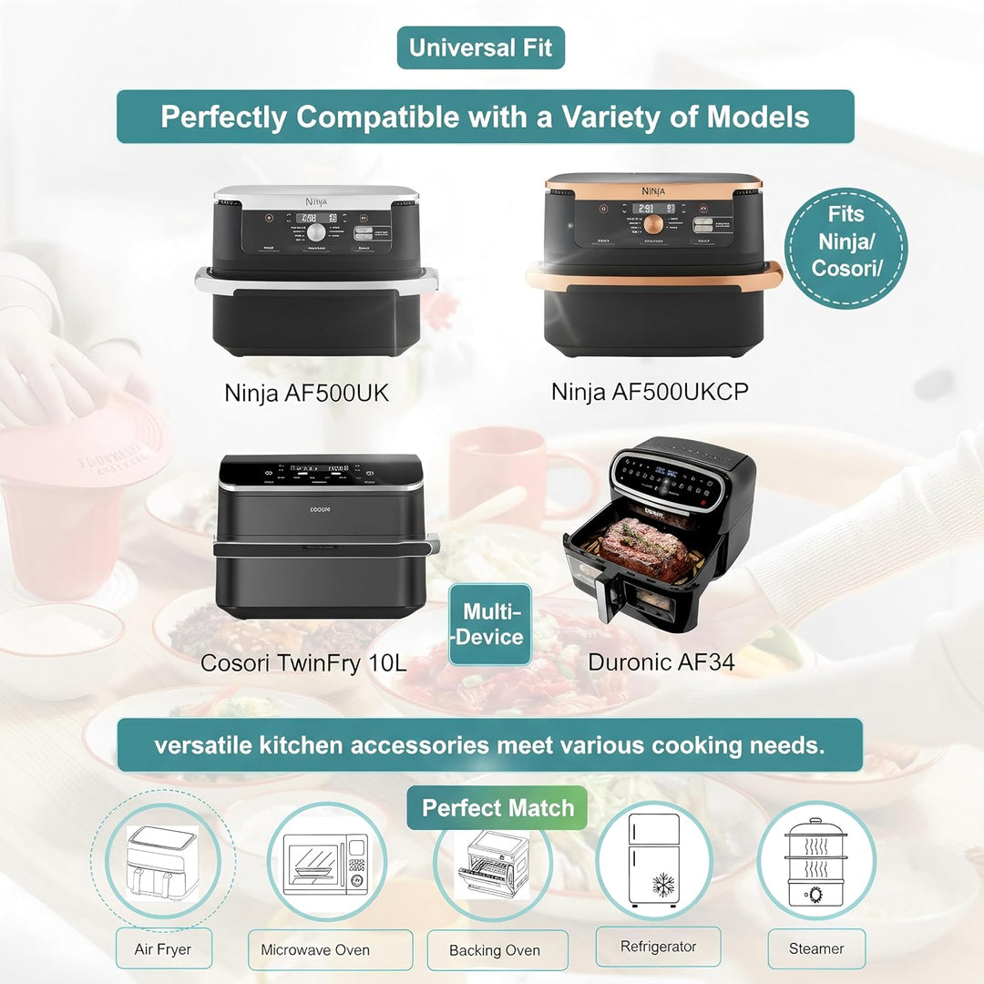 Szyeequoo Airfryer Silikonform Set für Ninja Foodi FlexDrawer AF500EU/AF500EUCP 10,4L, 1×10,4L + 2×5