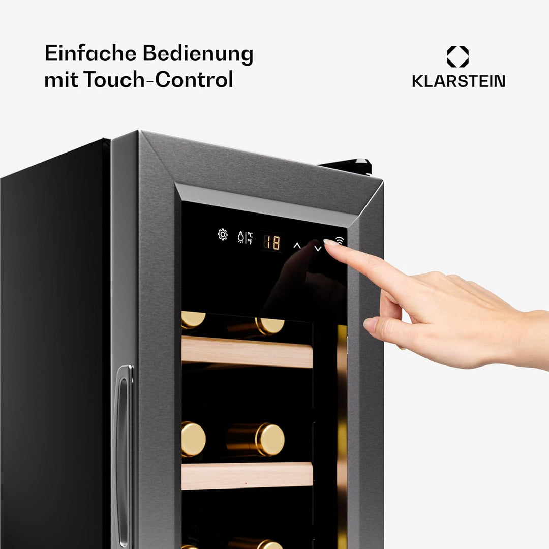 Klarstein Weinkühlschrank, 1 Zone Getränkekühlschrank, Indoor/Outdoor Kühlschrank, Freistehender Fla