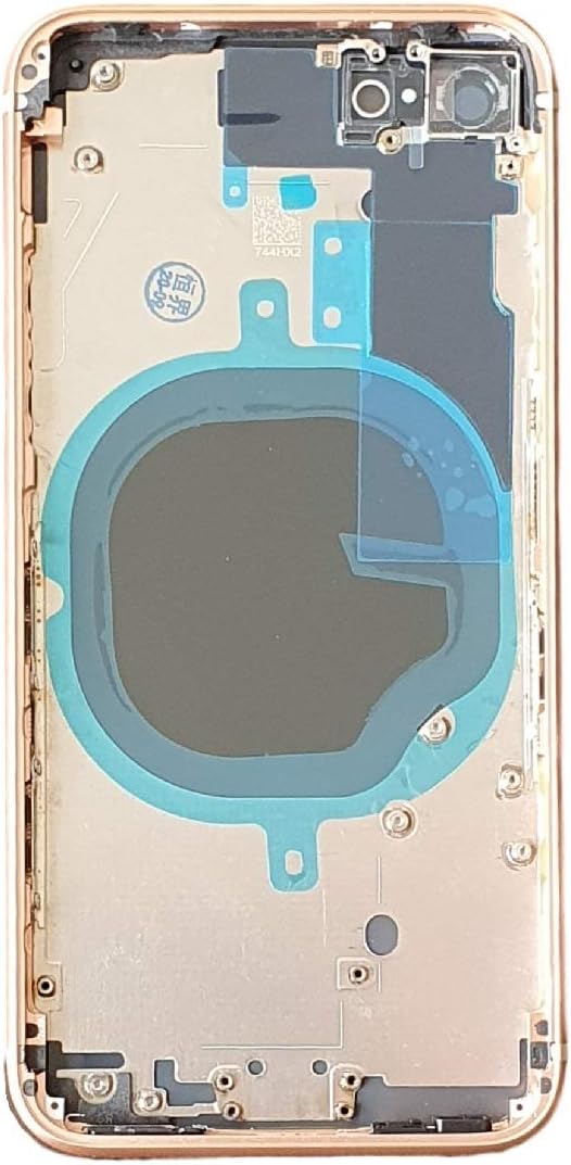 Smartex® Backcover aus Glas + Rahmen kompatibel mit iPhone 8 | Rückseite Cover + Frame (Gold) 8 Gold