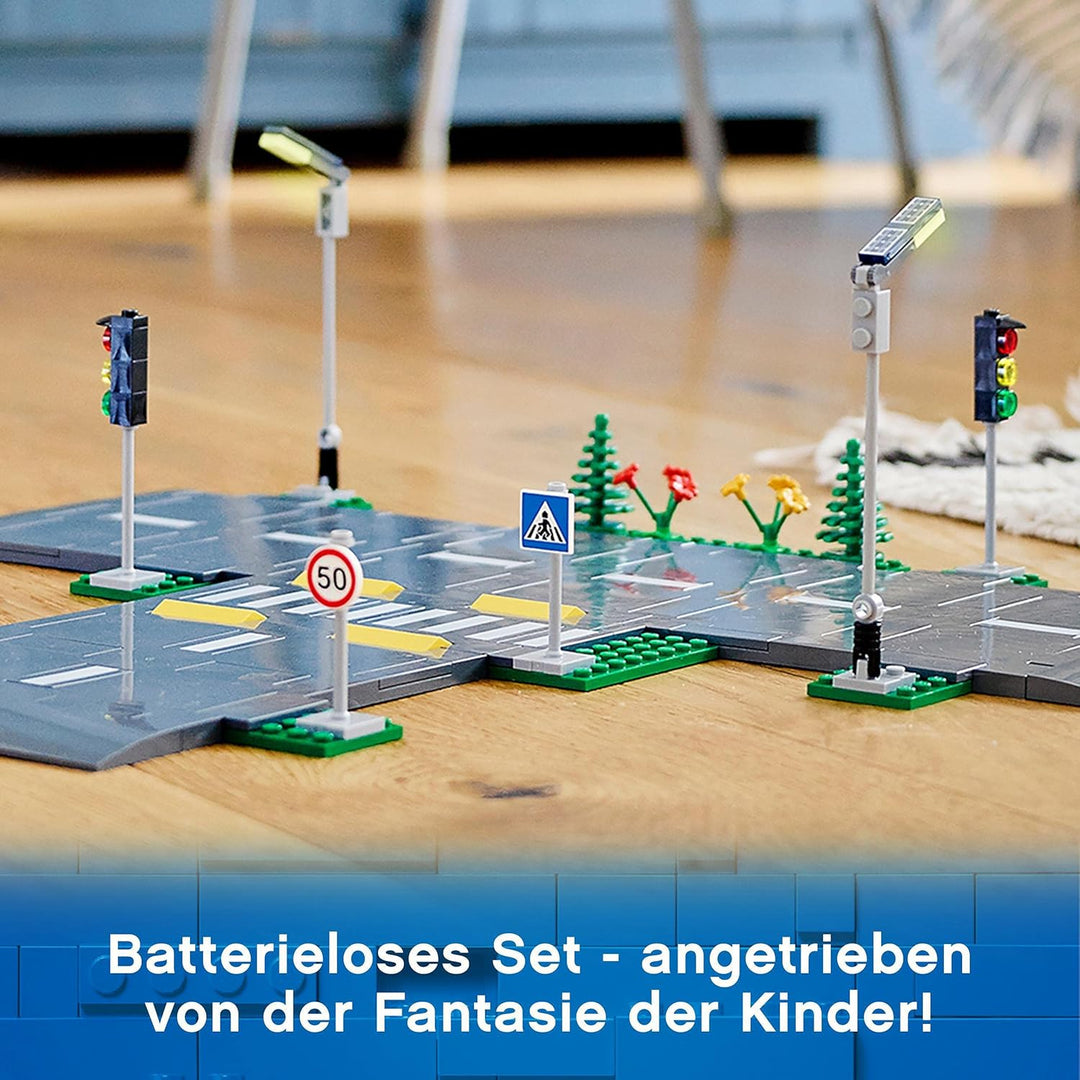 LEGO 60238 City Weichen, 6 Elemente, Erweiterungsset für Kinder, Spielzeug Set & City - Strassenkreu
