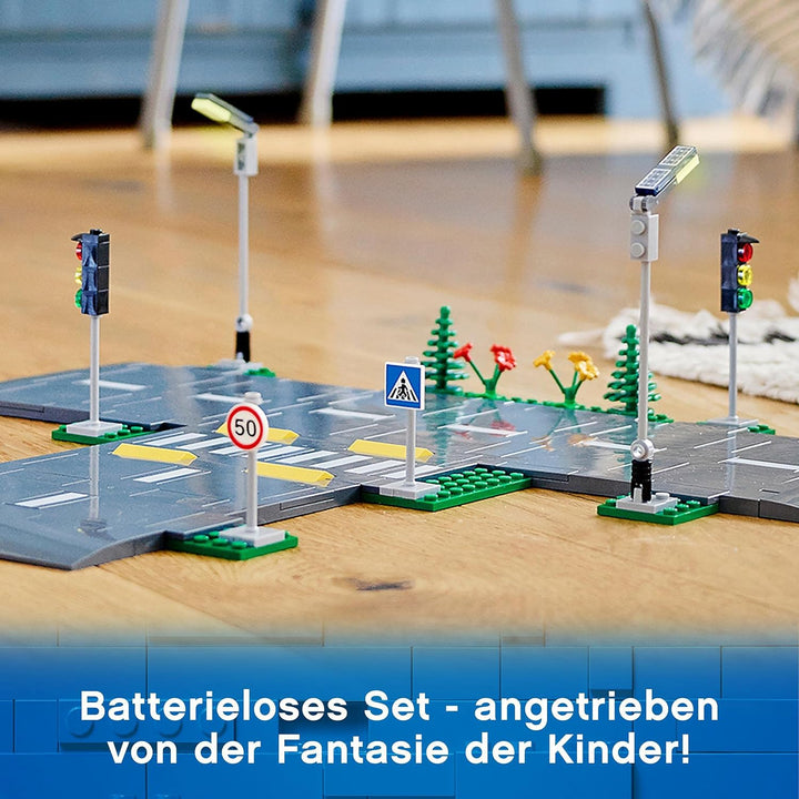 LEGO 60238 City Weichen, 6 Elemente, Erweiterungsset für Kinder, Spielzeug Set & City - Strassenkreu