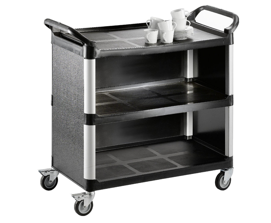 SARO Transportwagen mit 3 Borden – für Gastronomie & Service – Kunststoff & Leichtmetall – 150 kg Tr