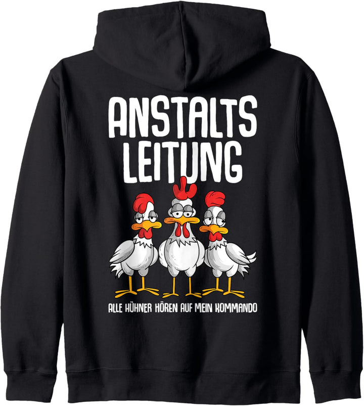Hühner Anstaltsleitung Landwirt Bauer Bäuerin Huhn Kapuzenjacke