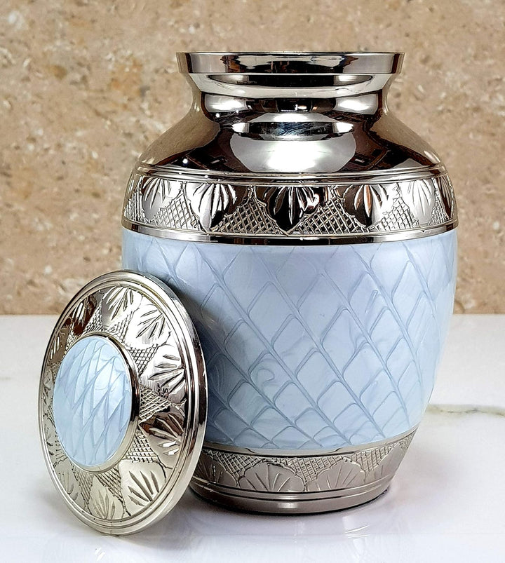 eSplanade Urnen-Gedenkbehälter, Einmachglas | Metallurnen als Andenken für die Asche | Messing – Wei