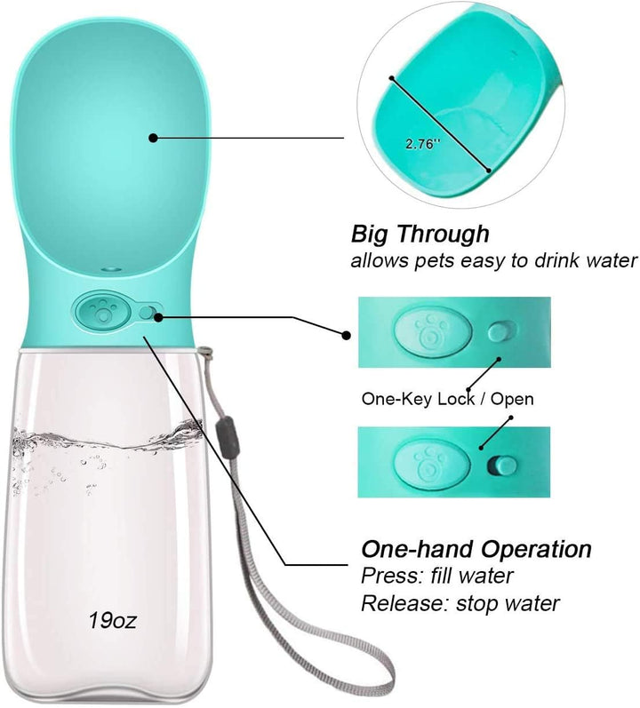COTOP Hundetrinkflasche für Unterwegs, Tragbare Trinkflasche Hund 550ml, BPA-frei Wasserflasche Hund