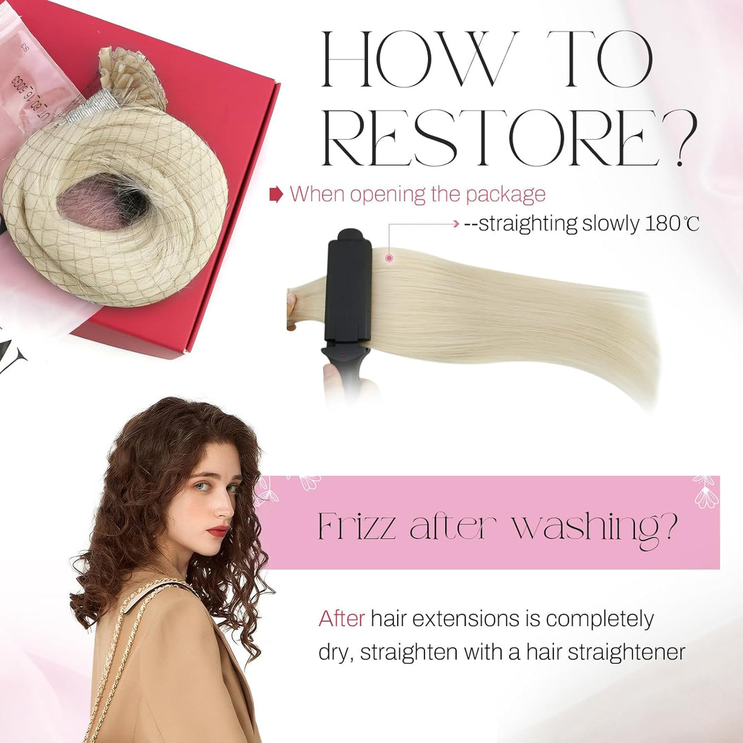 Moresoo Extensions Echthaar Bondings Blond 1g Remy Keratin Echthaar Bondings Extensions U Tip Platin