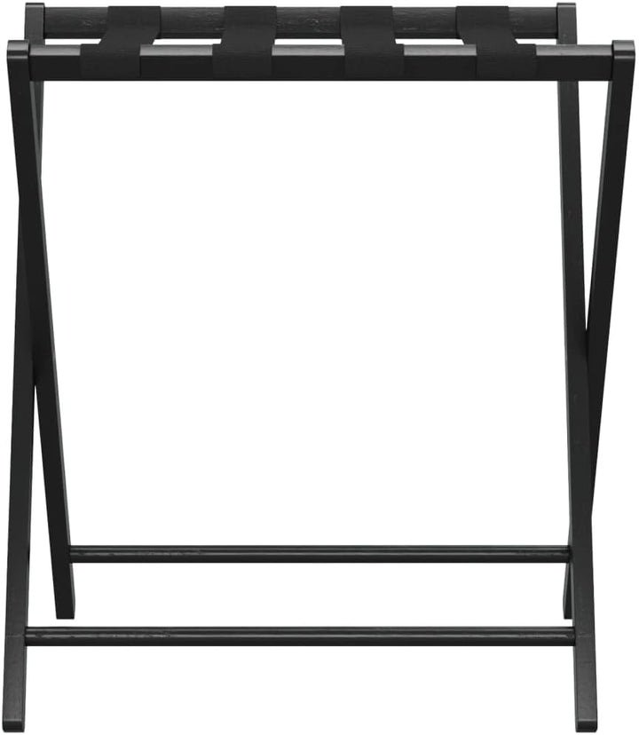 Gepäckablage Schwarz 68,5x38x58 cm Bambus Kofferständer mit 4 Gurten, klappbar 70 kg Packhilfe für F