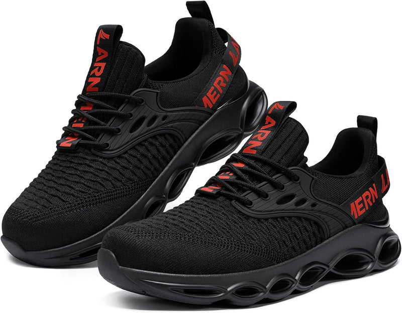 LARNMERN Arbeitsschuhe Herren Sicherheitsschuhe Mode Anti Smashing Stahlkappenschuhe Atmungsaktiv Dä