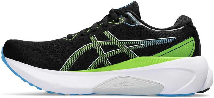 ASICS Kayano 30 Man Running Shoes Blue White 42 EU Black Electric Lime, 42 EU Black Electric Lime