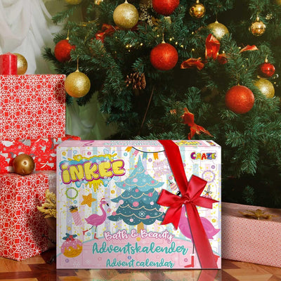 INKEE Bath & Beauty Adventskalender Kinder - Badespass Spielzeug Adventskalender, Weihnachtskalender