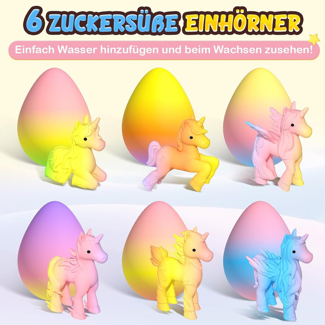 Coodoo Einhorn Schlüpft Regenbogeneier für Kinder - 6er Pack Einhorn Geschenke für Mädchen & Jungen,