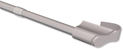 Interdeco Klemmstangen (2 Stück), Klemmfix Scheibenstangen Silbergrau in 10/12 mm Ø, Sitefix, 85-135