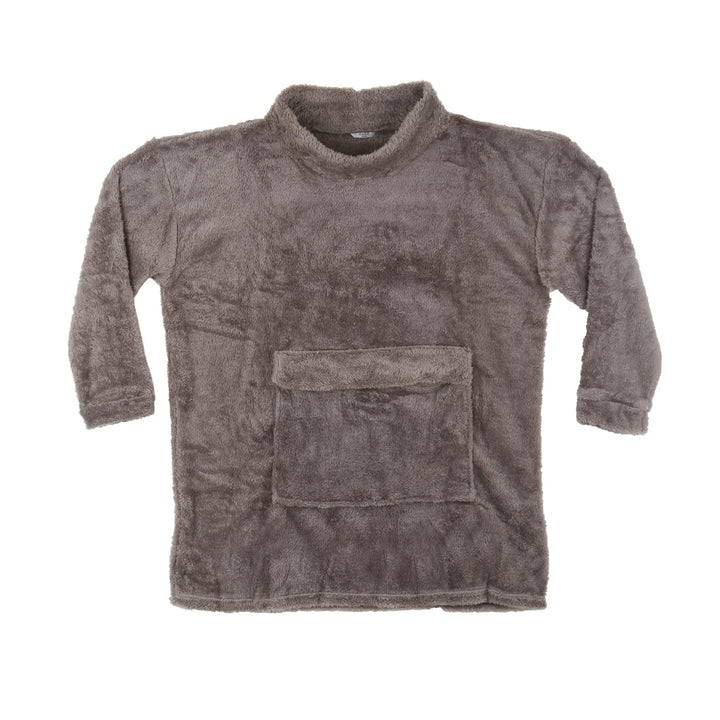 Kasanova 1 MAXI-SWEATSHIRT IN GRAUEM GEBÜRSTET, Polyester, Grigio