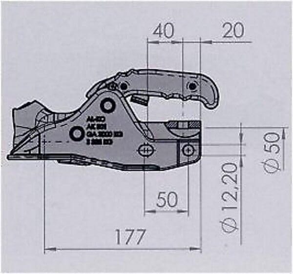 p4U AL-KO Zugkugeklupplung Kugelkupplung AK 301 3000 kg Guss Profi 50 mm Rundrohr 1221746 Alko