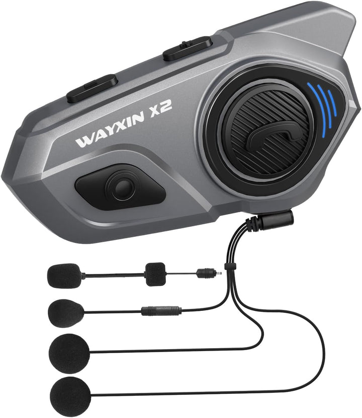 X2 Motorrad Intercom, Integriertem Intercom System, Motorrad Bluetooth Headset für bis zu 4 Motorräd