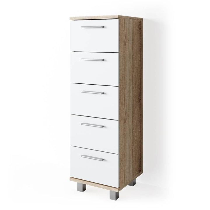 Vicco Badschrank Ilias, Sonoma/Weiss, 30 x 95 cm, Sonoma