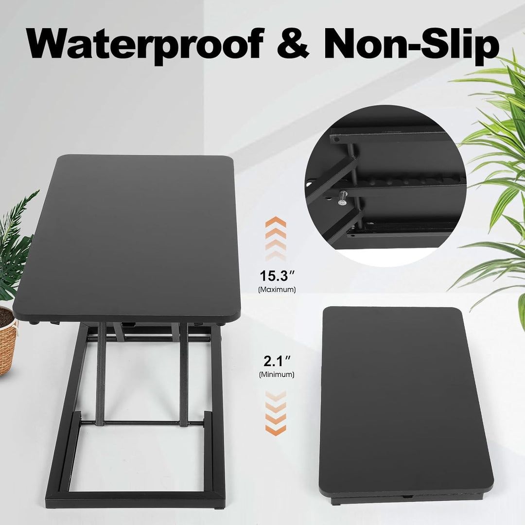 Gugxiom Stehpult-Konverter Höhenverstellbar, 60CM Einzel-Stehpult-Aufsatz für Ergonomische Sitz-Steh