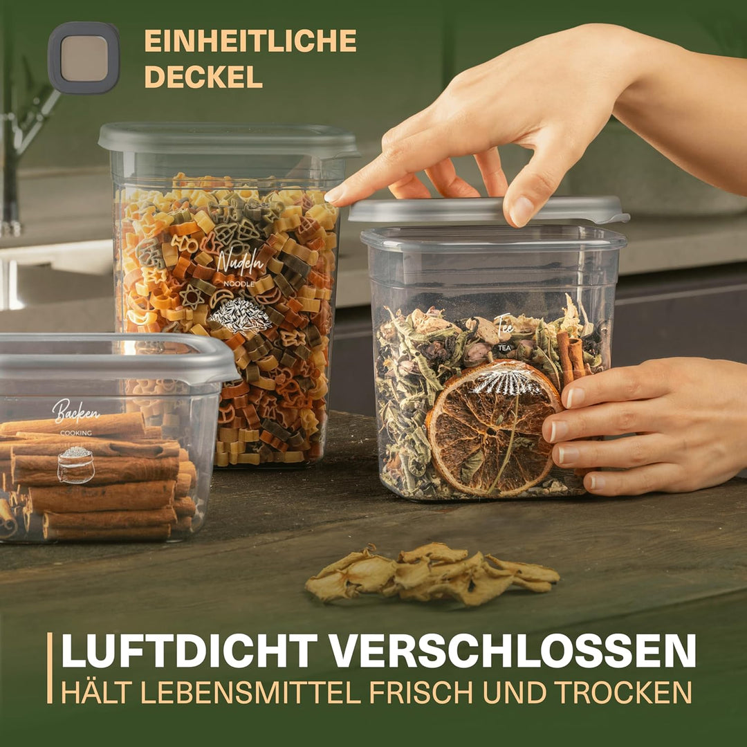 Viwares luftdichte Vorratsdosen mit Deckel | 15er Vorratsbehälter Set | BPA-FREI | Zur Müsli Mehl un