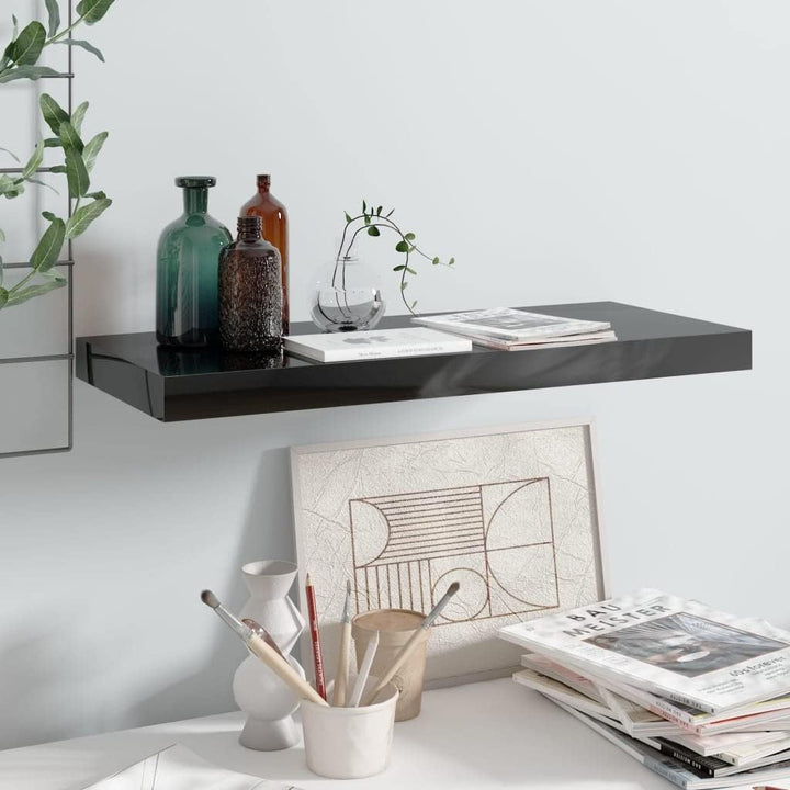FIRBNUS Floating Wall Shelf 60x23,5x3,8 cm Hängeregal Regale Wandregale Regalboden Regal Hochglanz S
