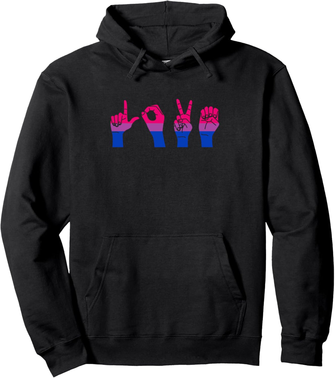 Liebe Gebärdensprache Nette ASL LGBTQ Netter Bisexueller Stolz Verbündeter Pullover Hoodie