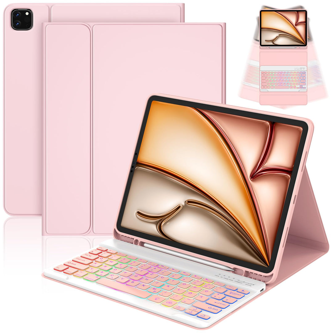 CC Store Hülle mit Tastatur für iPad Air 13 Zoll M3 2025/M2 2024, iPad Pro 12.9 Zoll 6/5/4/3 Gen, Ma