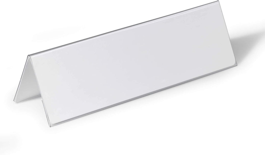 Durable Tischnamensschild 105/210x297 mm, transparent mit weisser Papiereinlage, 25 Stück, 805319 10