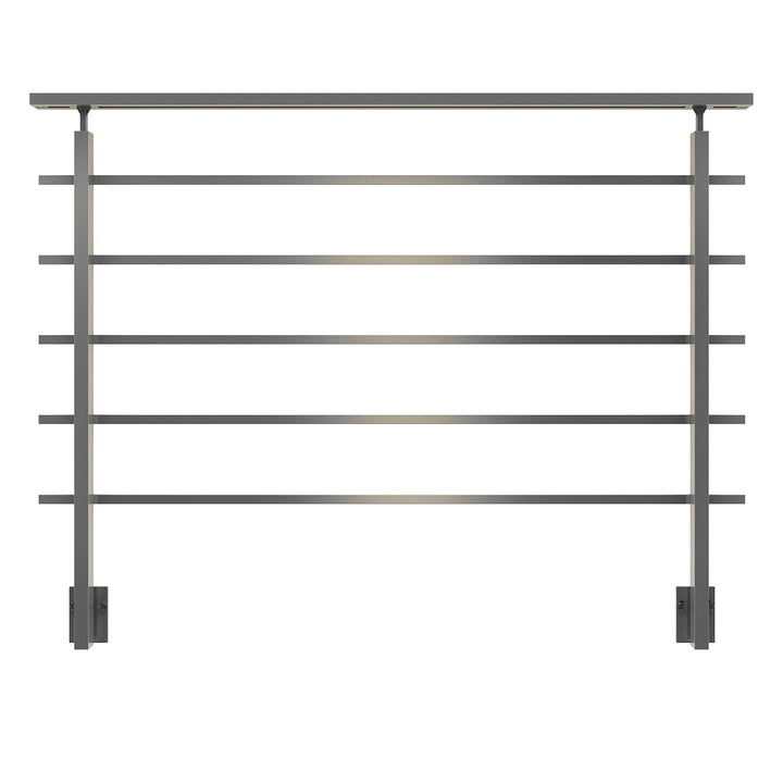 DOLLE Brüstungsgeländer Set aus Aluminium seitliche Montage eckiges Design 150 cm, Seitliche Montage