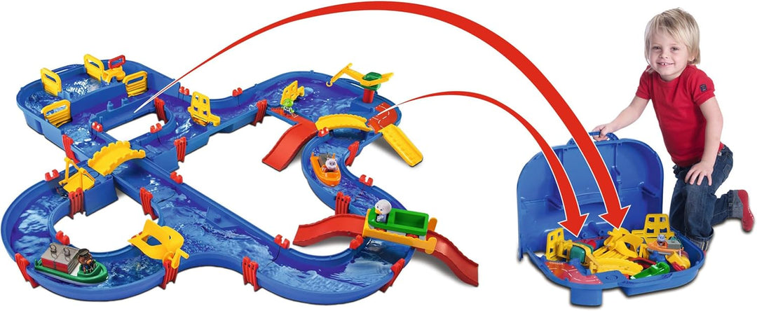 AquaPlay - AmphieWorld - 145x156 cm grosse Wasserbahn, inklusive 79 Teilen, Spieleset inklusive 2 Bo