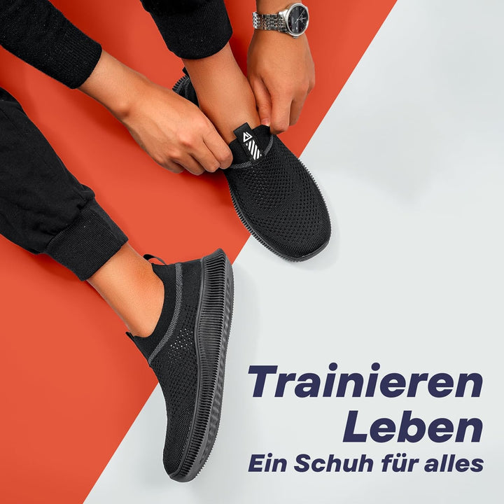 MrToNo Slip On Sneakers Herren Damen Turnschuhe Sportschuhe Fitness Sporthalle Freizeitschuhe Atmung