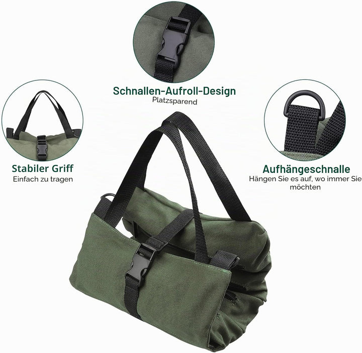 Werkzeugtasche, aufrollbare kleine Werkzeugbox, robuster Werkzeug-Organizer mit 2 abnehmbaren Tasche