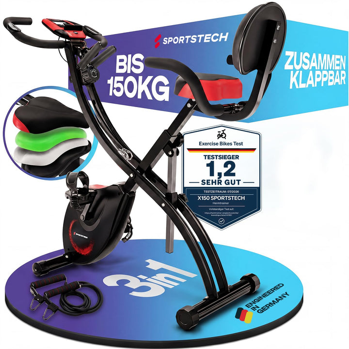 Fitness Fahrrad + Sportstech Live App mit Live- &amp; On Demand-Kursen für Full Body Workout-Erlebnis |