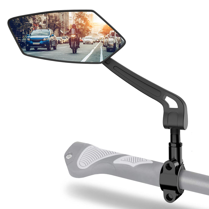 Xcelenze - Fahrradspiegel extra grosse Spiegelfläche |schlagfestes Echtglas| Fahrradspiegel für Lenk