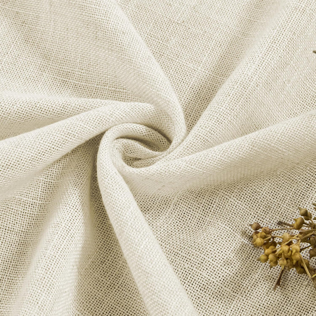 CUCRAF Leinen Gardinen mit Ösen Landhausstil Voile Vorhang Halbtransparent Gardinen für Schlafzimmer