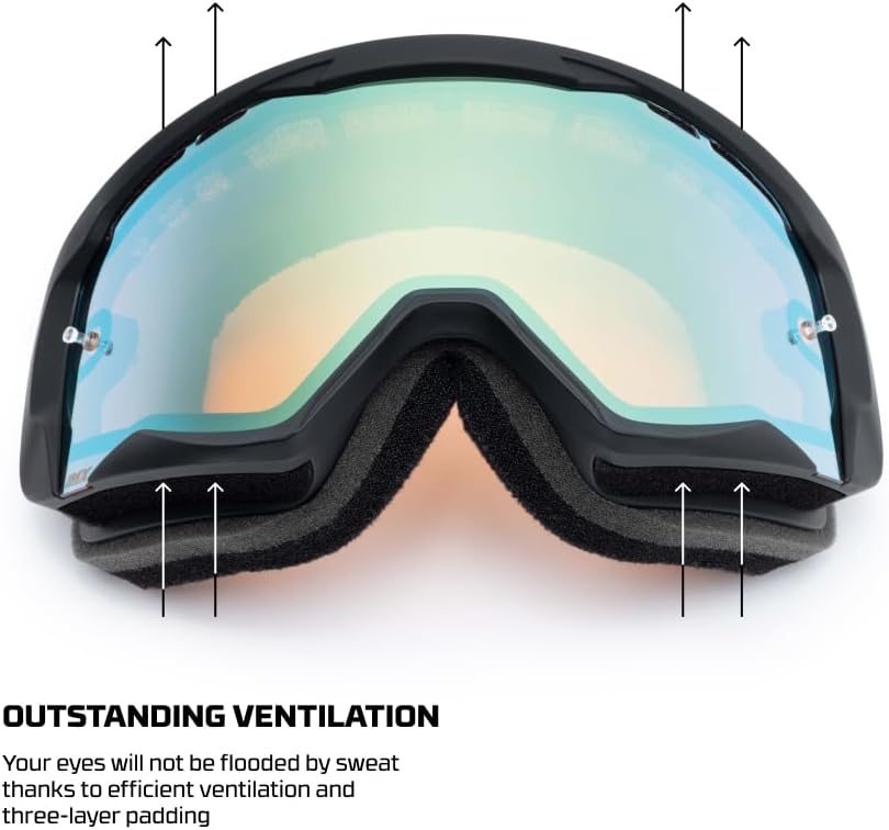 IMX RACING Endurance Motorradbrille | Dreilagiger Schwamm | DualLens Kratzfeste AntiFog-Beschichtung