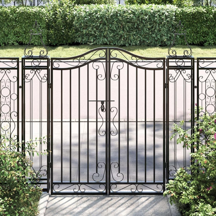 vidaXL Gartentor Schwarz 121x8x100 cm Schmiedeeisen 121 x 8 x 120 cm, 121 x 8 x 120 cm