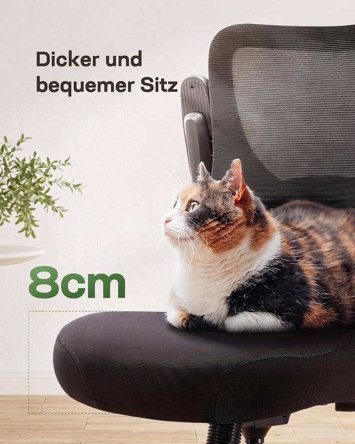 Marsail Bürostuhl Ergonomisch, Ergonomischer Bürostuhl Schreibtischstuhl mit 3D-Armlehnen, 2D-Lenden