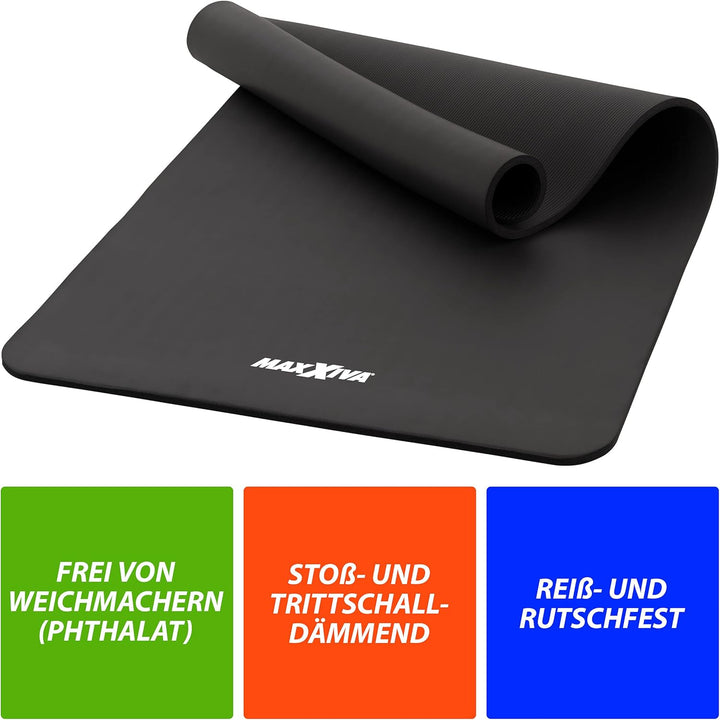 Yogamatte - 190x60x1,5 cm oder 190x100x1,5 cm, mit Tragegurt, Phthalatfrei, Rutschfest, Farbwahl - G