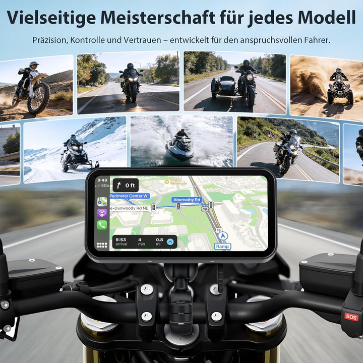A622 Motorrad CarPlay 6.25 Zoll-Touchscreen-Display, kabelloses CarPlay und Android Auto, IP67 wasse