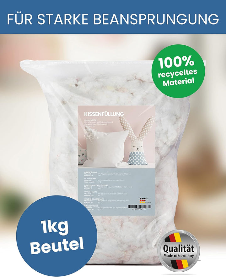 Primaflor - Ideen in Textil 4 kg Füllmaterial Polyesterfasergemisch Watte Kissenfüllung Bastelwatte,