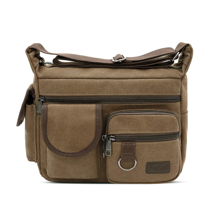 FANDARE Umhängetasche Schultertasche 7.9 inch iPad Tasche Unisex Vintage Canvas Messenger Tasche für