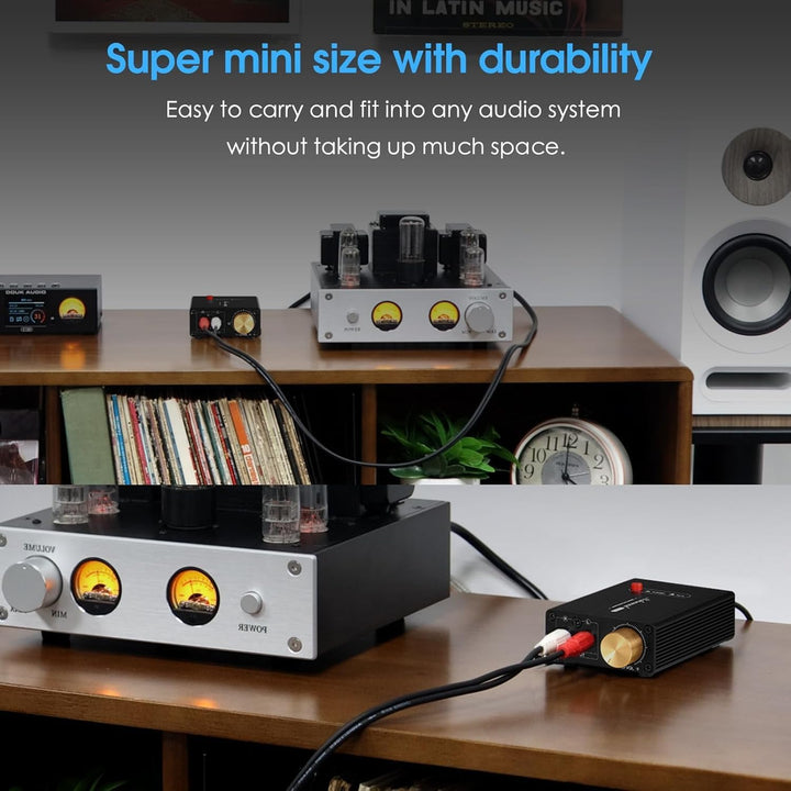 Nobsound Mini Stereo Line Level Booster Verstärker Audio Vorverstärker 20dB Verstärkung + Lautstärke