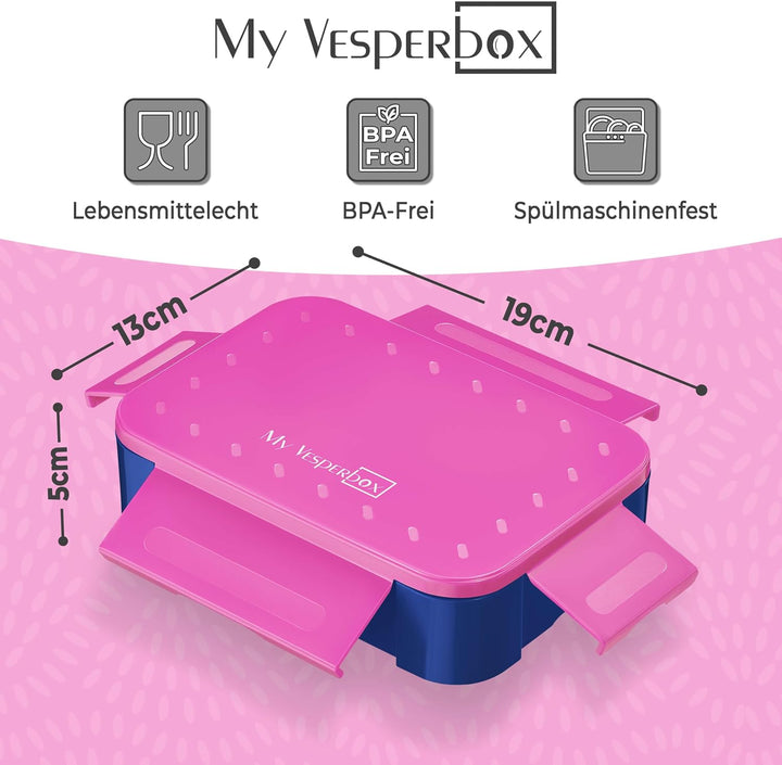 My Vesperbox - Mini Lite Set – Bento Box &amp; Trinkflasche 500ml – Lunchbox mit variablen Fächern – Bro