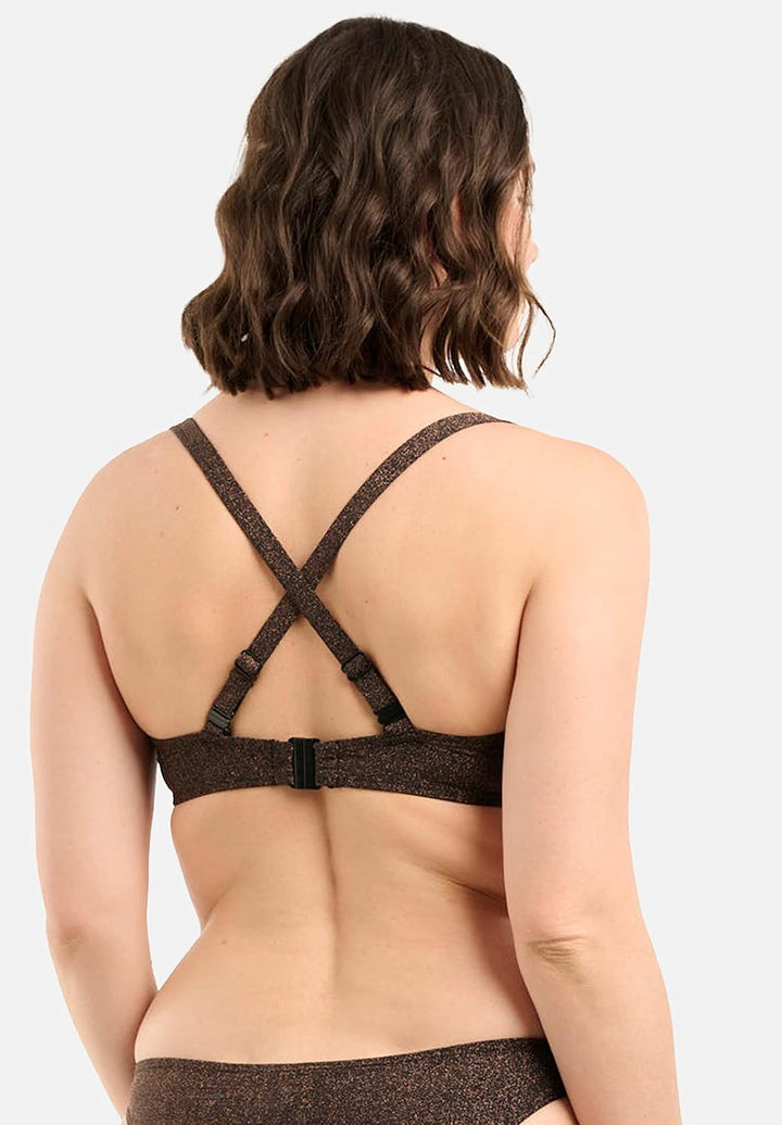 Sans Complexe Damen Reflet Badeanzug Top mit Bügel 75C Schwarz, 75C Schwarz