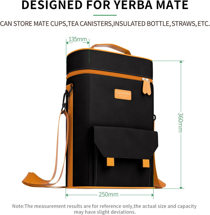Premium Matero for Yerba Mate Kit – Doppellagig, wasserdicht, 2 Weinflaschentaschen, tragbare Traget