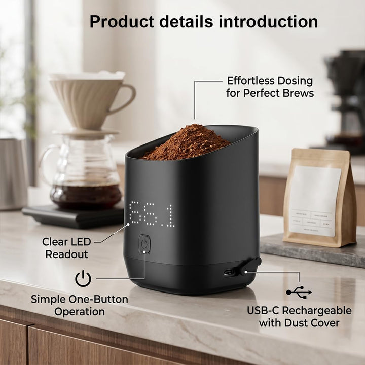 Kaffeewaage, Digital Coffee Scale för Espresso & Pour-Over, Precision Kaffevåg mit LED Display, Digi