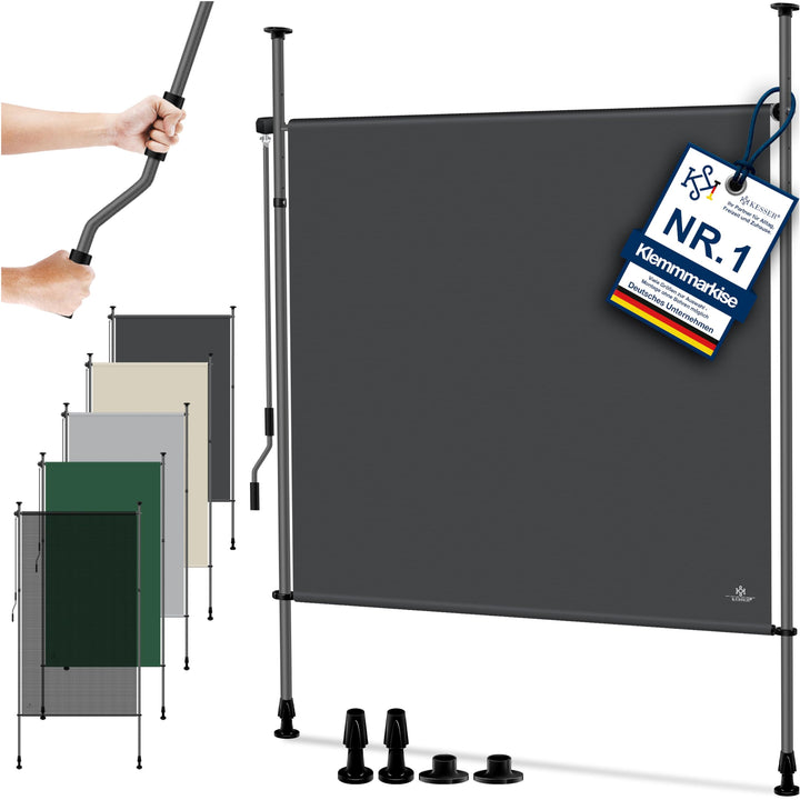 KESSER® Klemmmarkise 200x310 cm, Garten Balkon Sichtschutz wetterfest, Wind- & Sonnenschutz, Senkrec